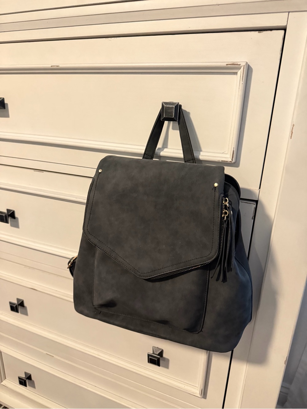 Violet Ray Kendall Backpack Gray Suede